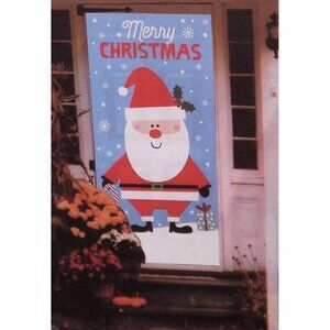 Christmas Door Covers Wall Murals Sant Photo Scene Setter 30" x 60"  1p